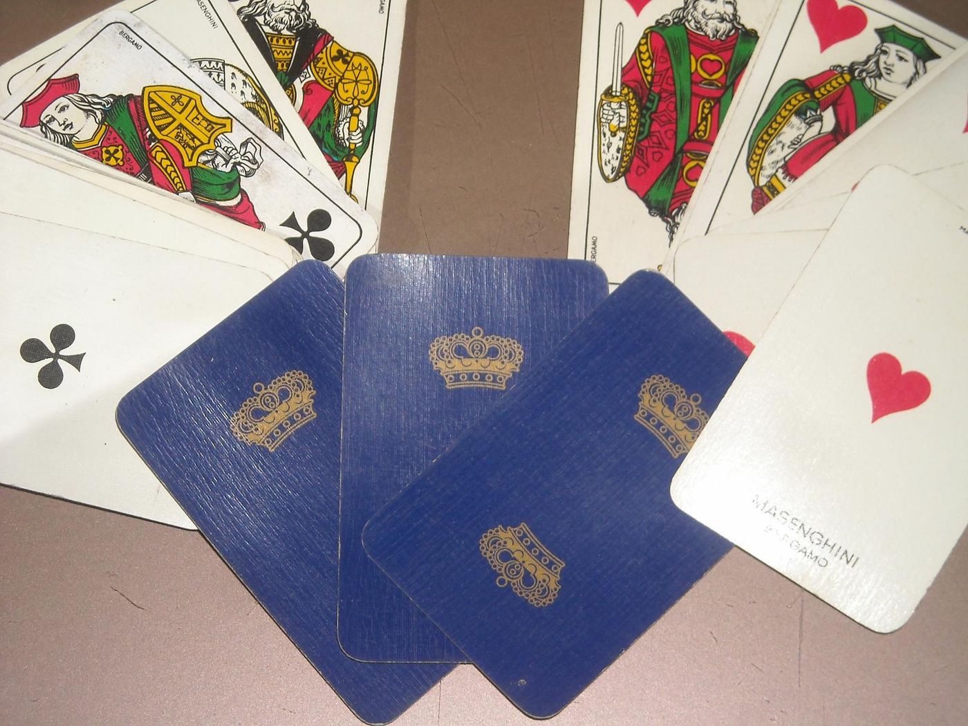 Carte Da Gioco Masenghini Bergamo Con Corona Monarchica, Anni '40