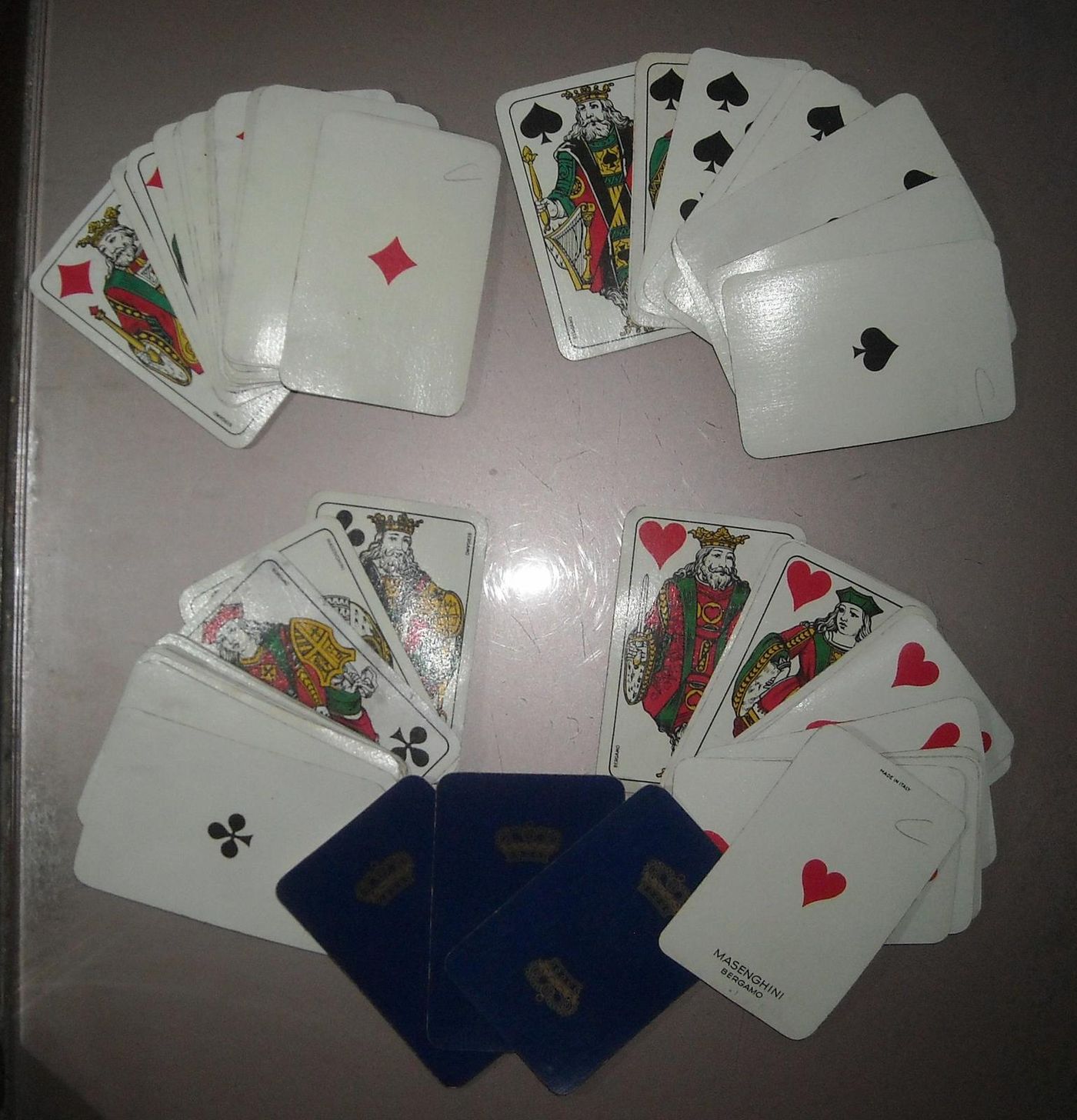 Carte Da Gioco Masenghini Bergamo Con Corona Monarchica, Anni '40