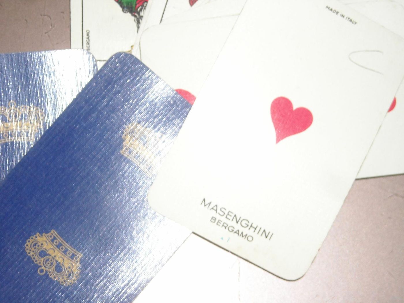 Carte Da Gioco Masenghini Bergamo Con Corone Monarchiche, Anni '40
