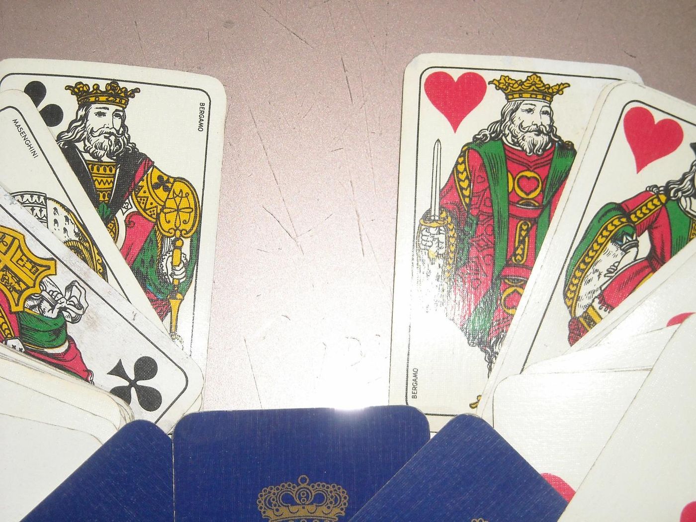 Carte Da Gioco Masenghini Bergamo Con Corone Monarchiche, Anni '40