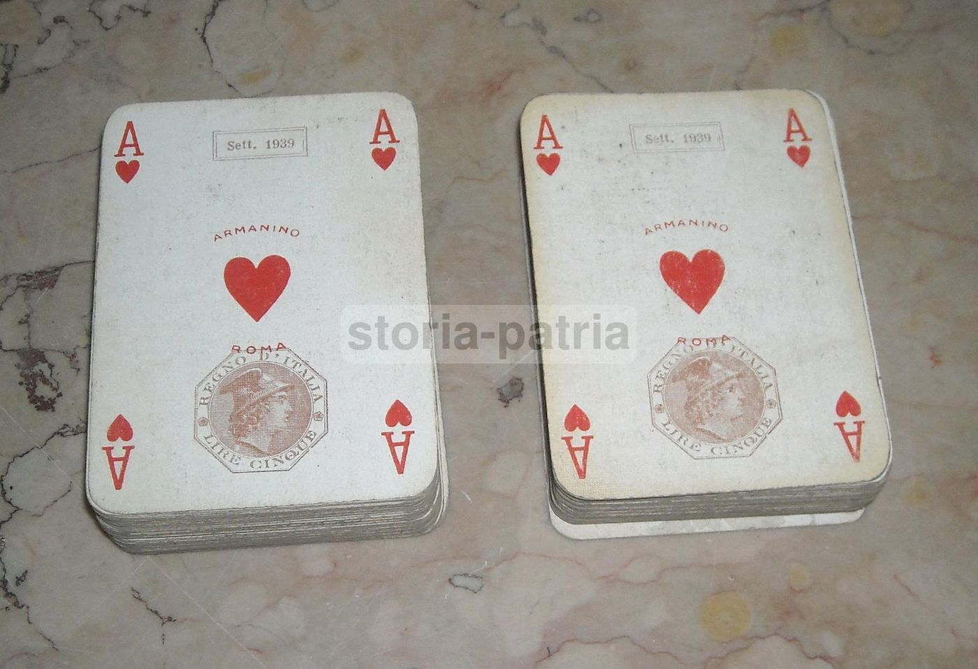 Carte Da Gioco Poker Armanino Roma 1939 Regno d'Italia Epoca Fascista