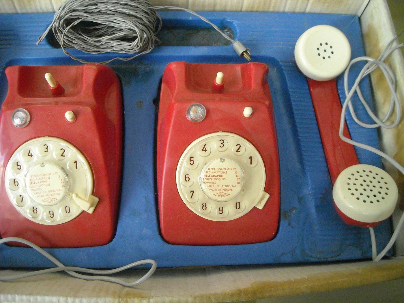 Coppia Telefoni Giocattolo Ingap Vintage Anni 60 Con Scatola