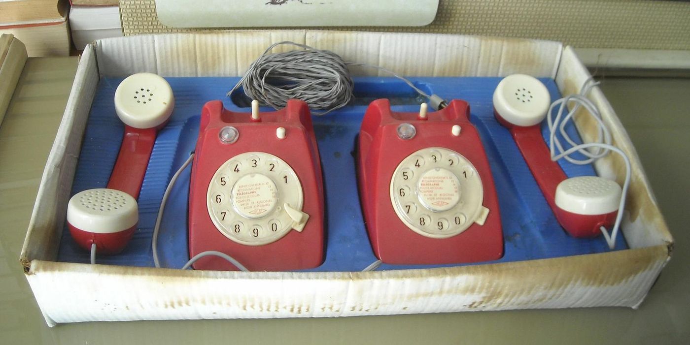 Coppia Telefoni Giocattolo Ingap Vintage Anni 60 Con Scatola