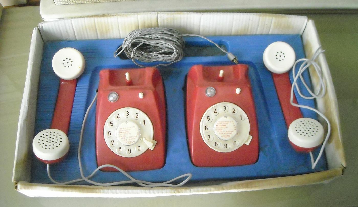 Coppia Telefoni Giocattolo Ingap Vintage Anni 60 Con Scatola