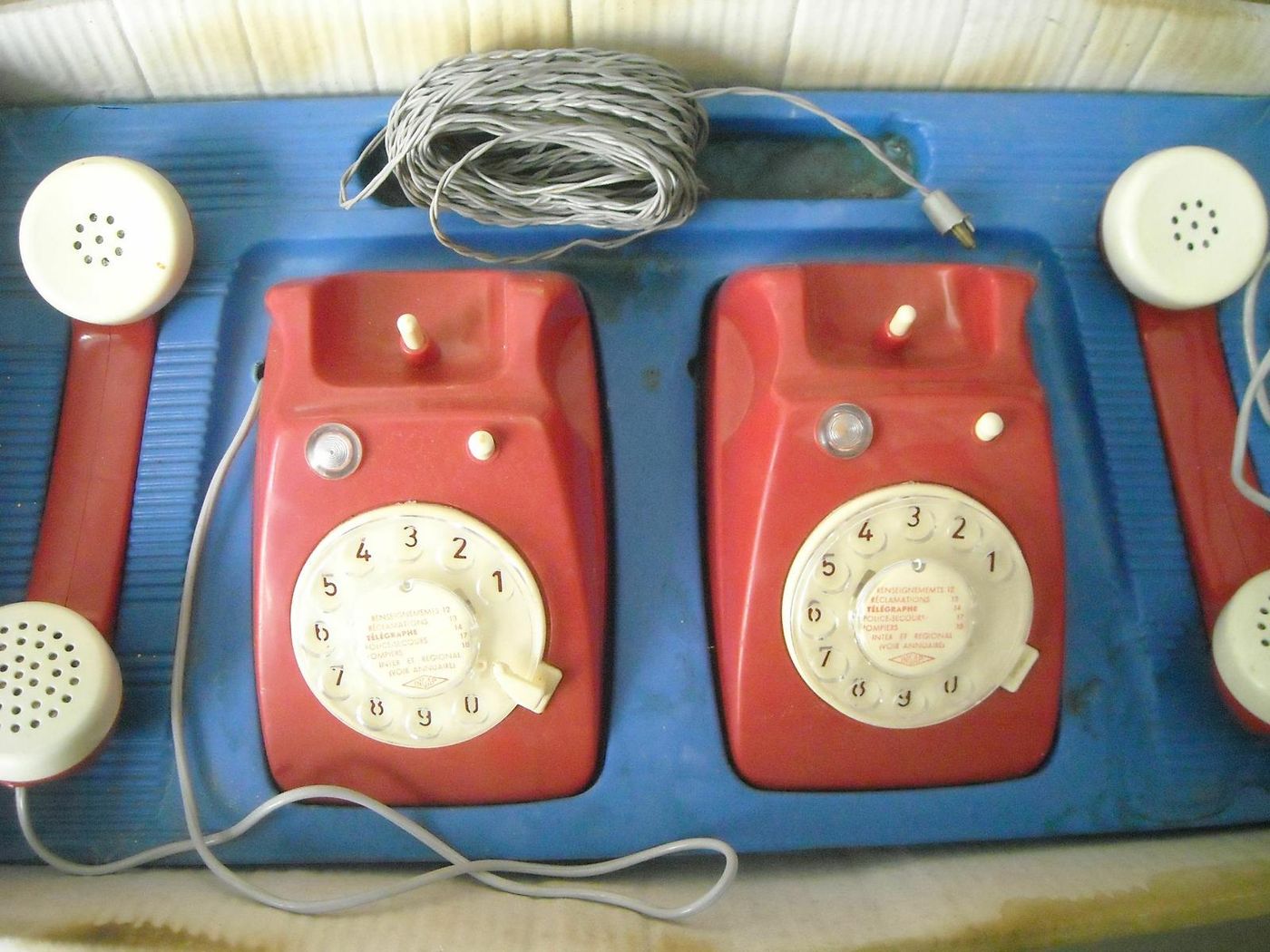 Coppia Telefoni Giocattolo Ingap Vintage Anni 60 Con Scatola