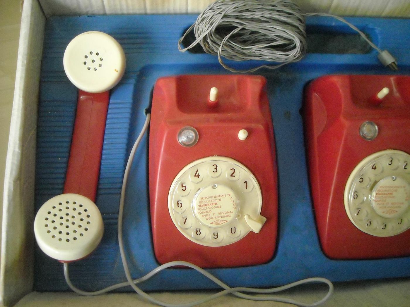 Coppia Telefoni Giocattolo Ingap Vintage Anni 60 Con Scatola