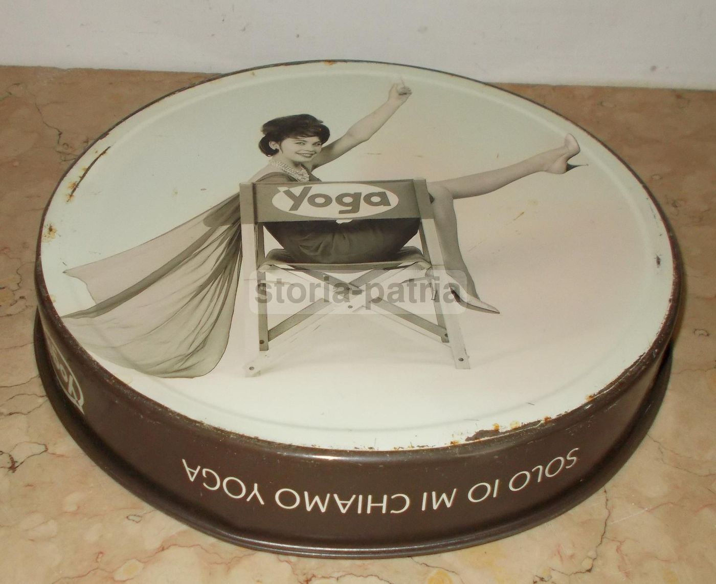 Vassoio Pubblicitario Yoga Succhi Di Frutta Vintage Anni '90