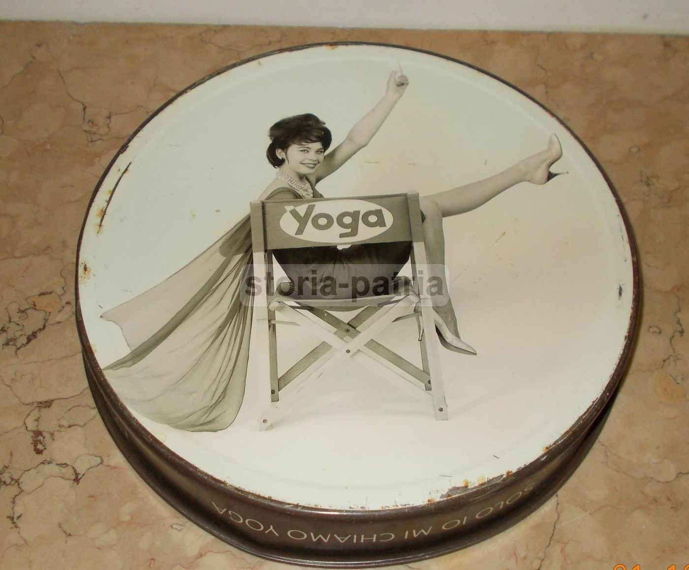 Vassoio Pubblicitario Yoga Succhi Di Frutta Vintage Anni '90