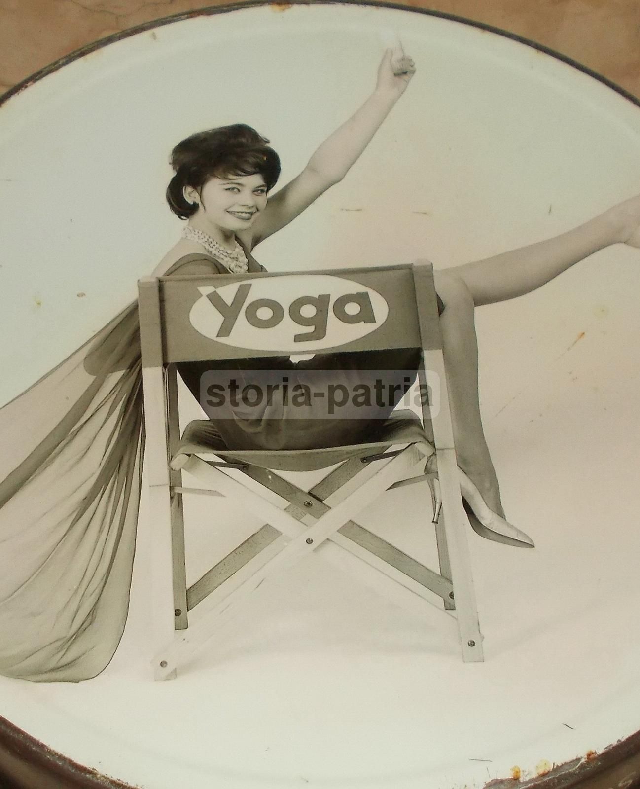 Vassoio Pubblicitario Yoga Succhi Di Frutta Vintage Anni '90
