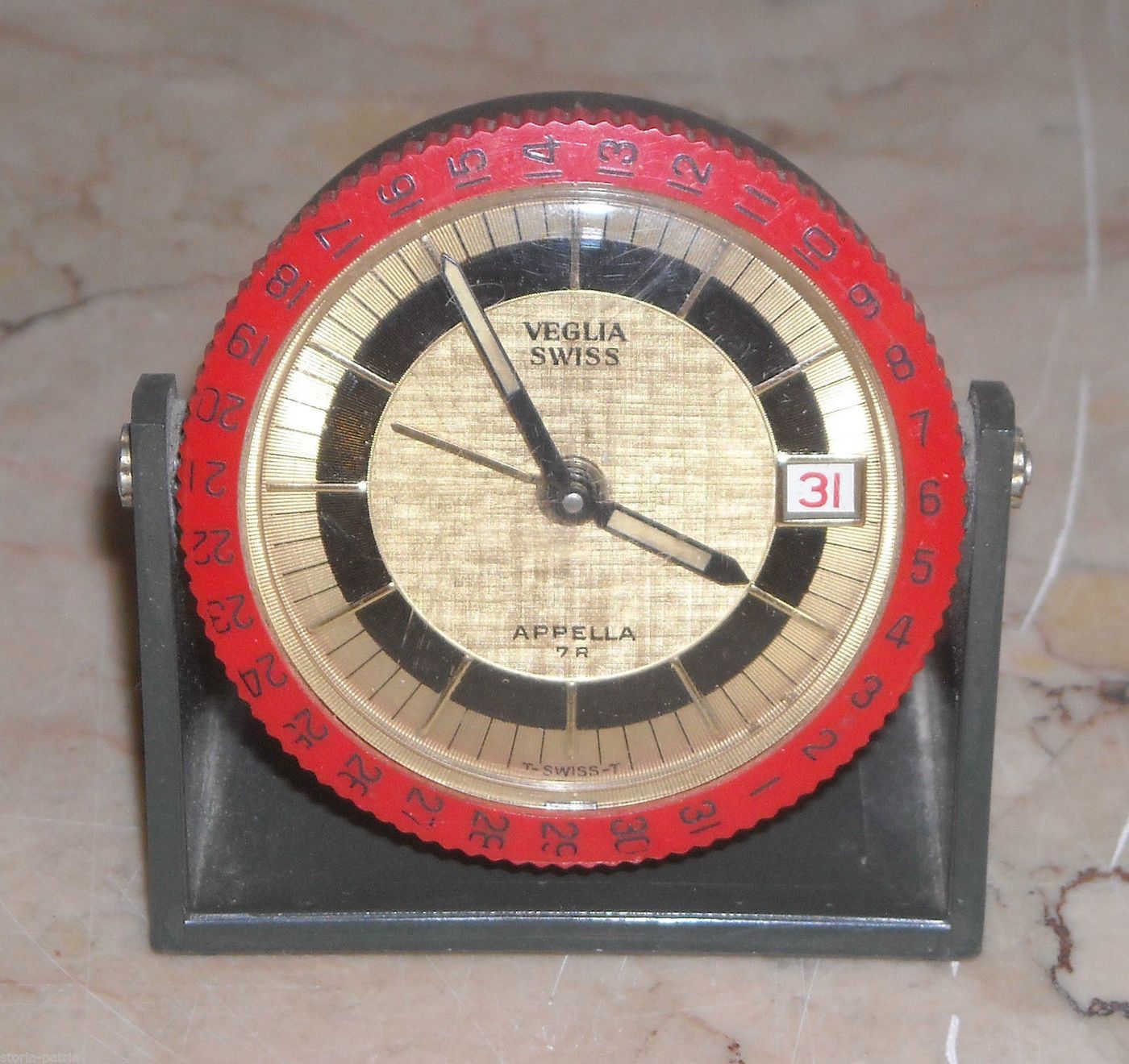 Orologio Veglia Swiss Appella Vintage Con Datario E Sveglia