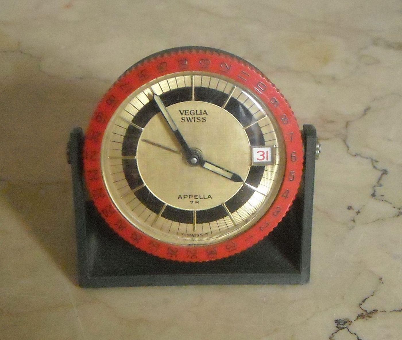 Orologio Veglia Swiss Appella Vintage Con Datario E Sveglia