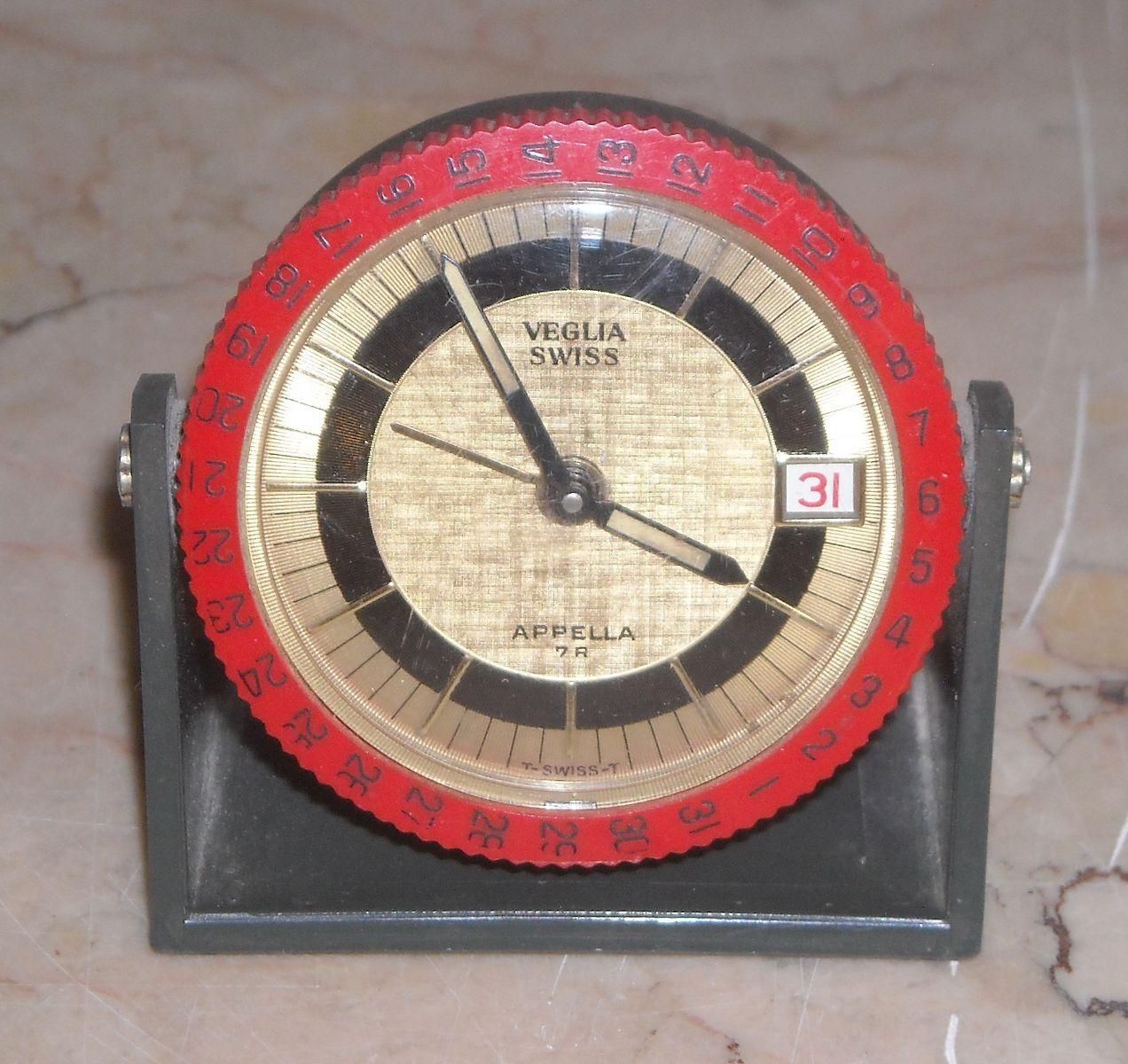 Orologio Veglia Swiss Appella Vintage Con Datario E Sveglia