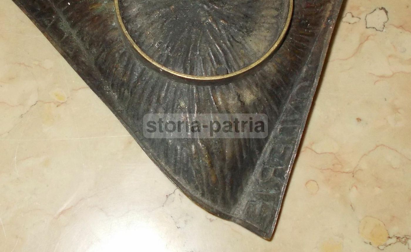 Soprammobile Pubblicitario Fonderie Fracaro Vicenza, Metallo Bronzato