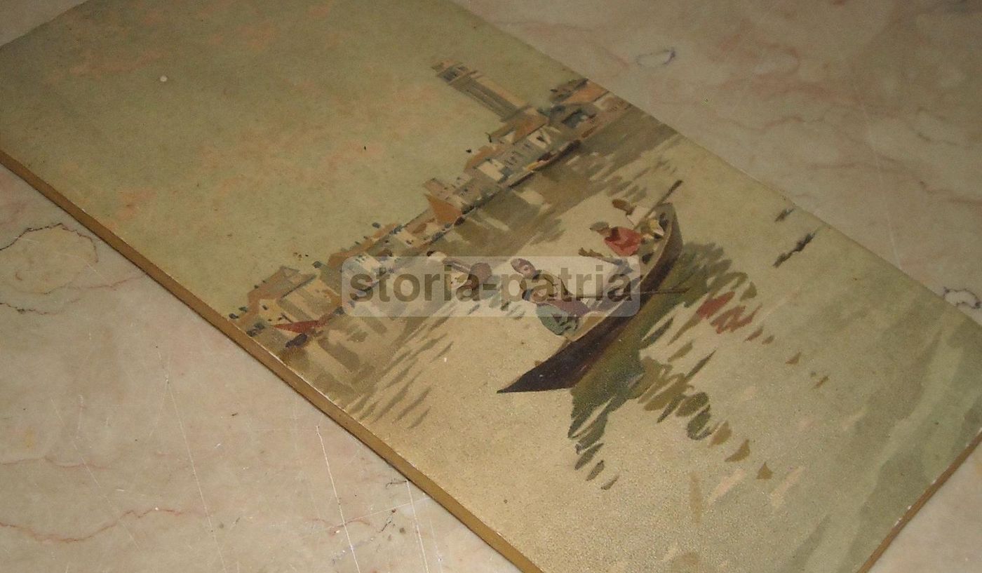Antica Veduta Laguna Veneta Con Barche, Cromolitografia Fine '800
