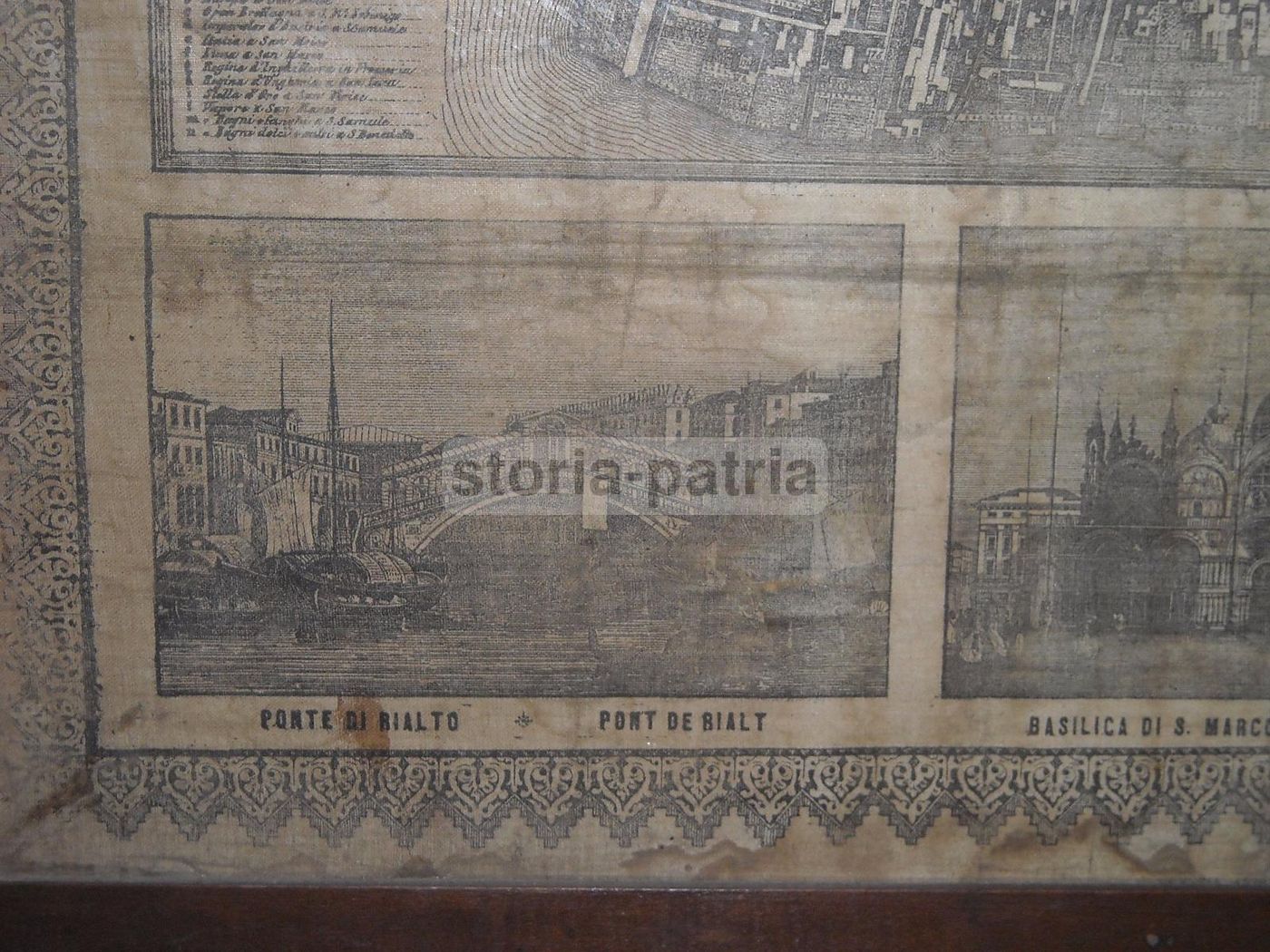 Mappa Antica Venezia 1868 Seiffert Su Tessuto: Sestieri E Chiese