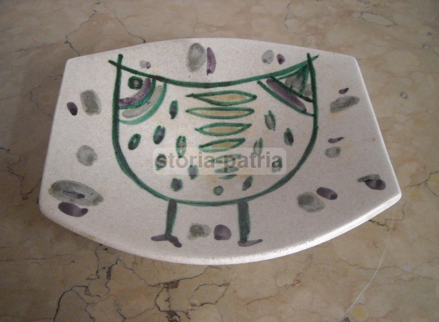 Vassoio In Ceramica Petucco Tolio, Nove (Vicenza), Anni '60