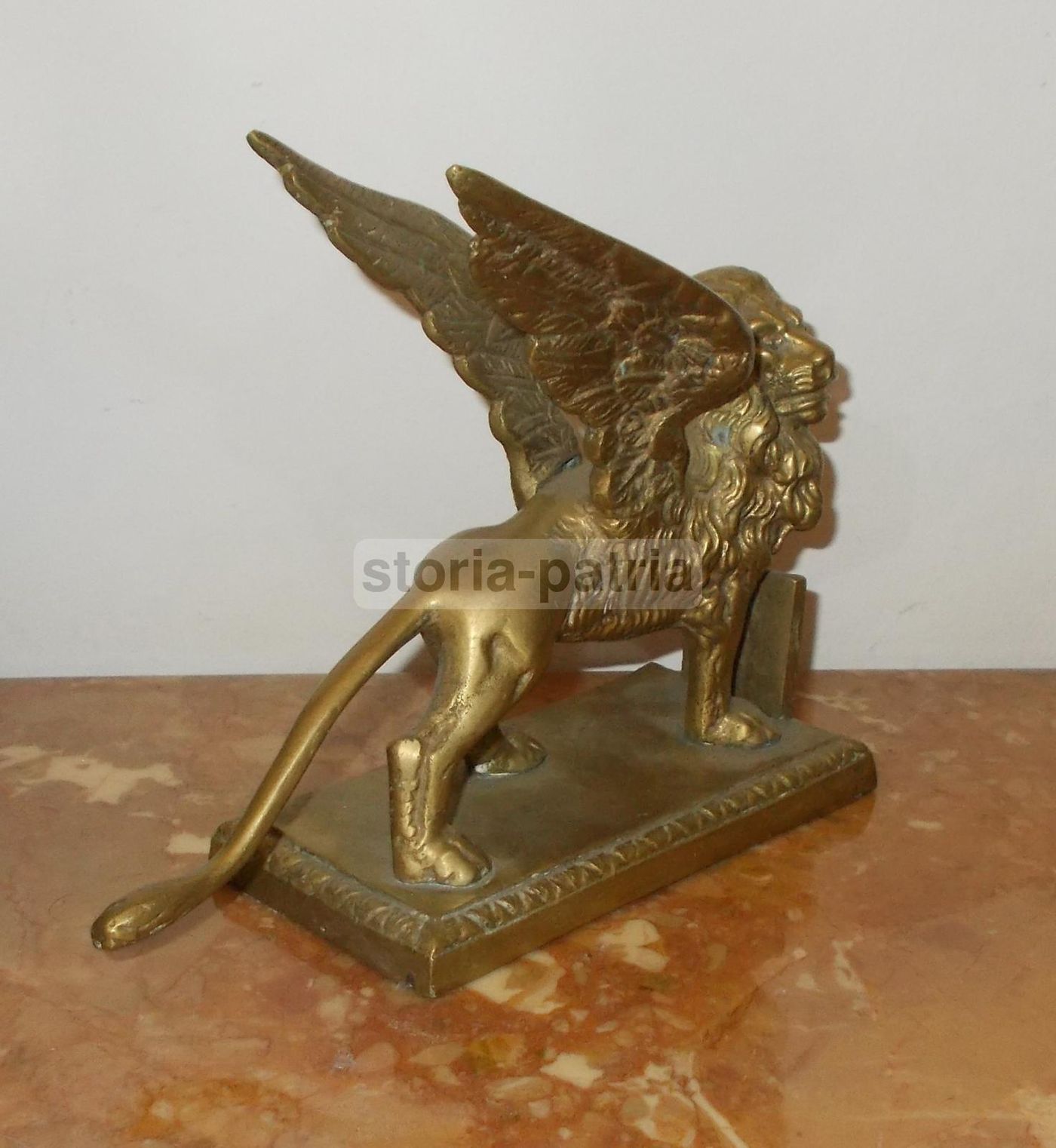 Leone Alato Veneziano Soprammobile In Bronzo, Assicurazioni Generali