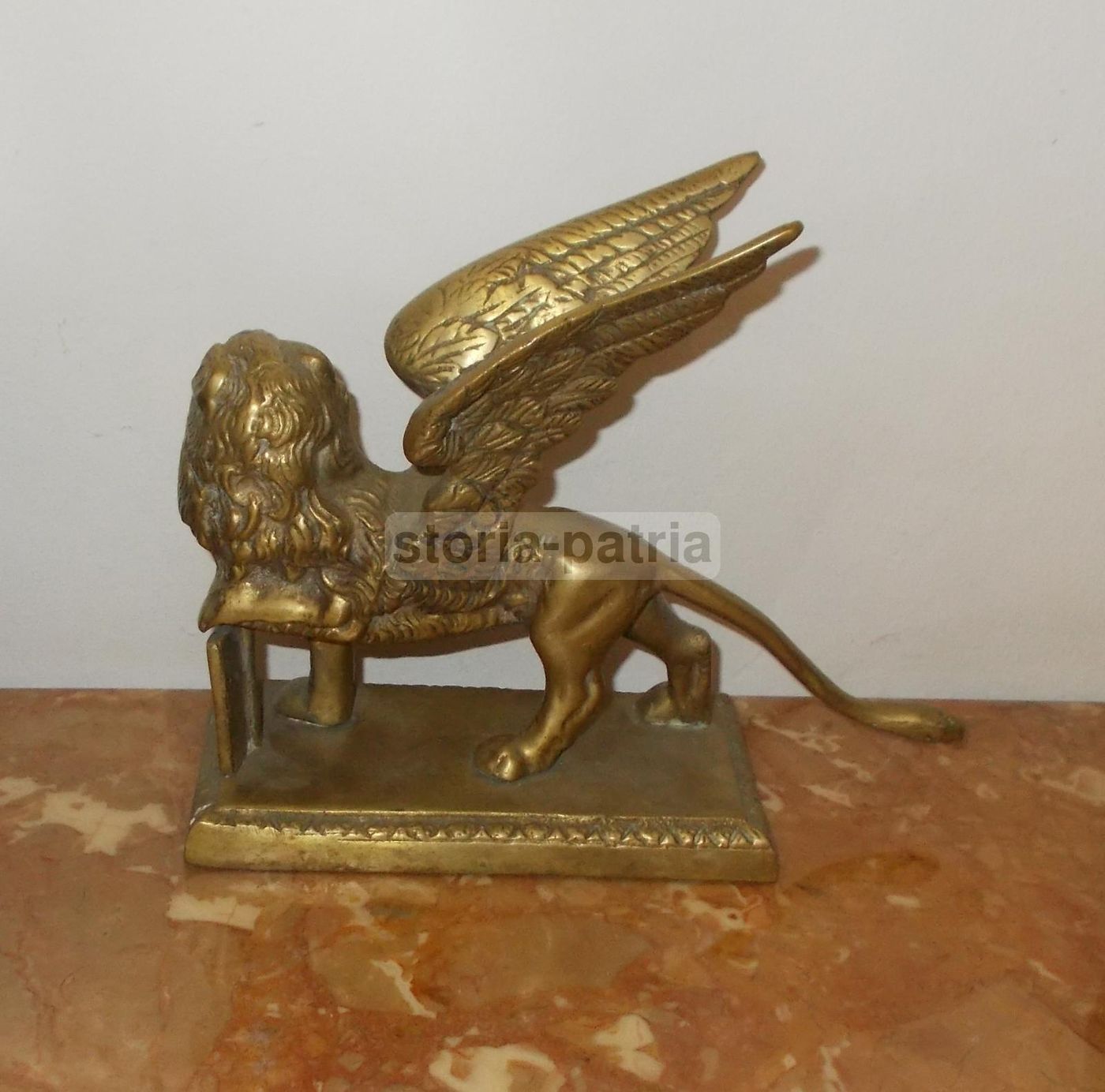 Leone Alato Veneziano Soprammobile In Bronzo, Assicurazioni Generali