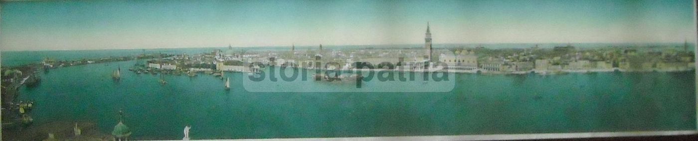 Stampa Panoramica Antica Di Venezia Anni '20 Con Cornice Originale