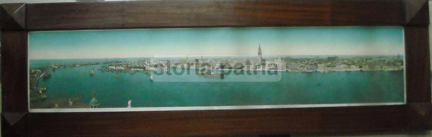 Stampa Panoramica Antica Di Venezia Anni '20 Con Cornice Originale