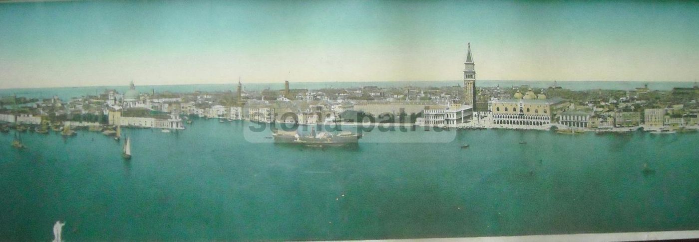 Stampa Panoramica Antica Di Venezia Anni '20 Con Cornice Originale