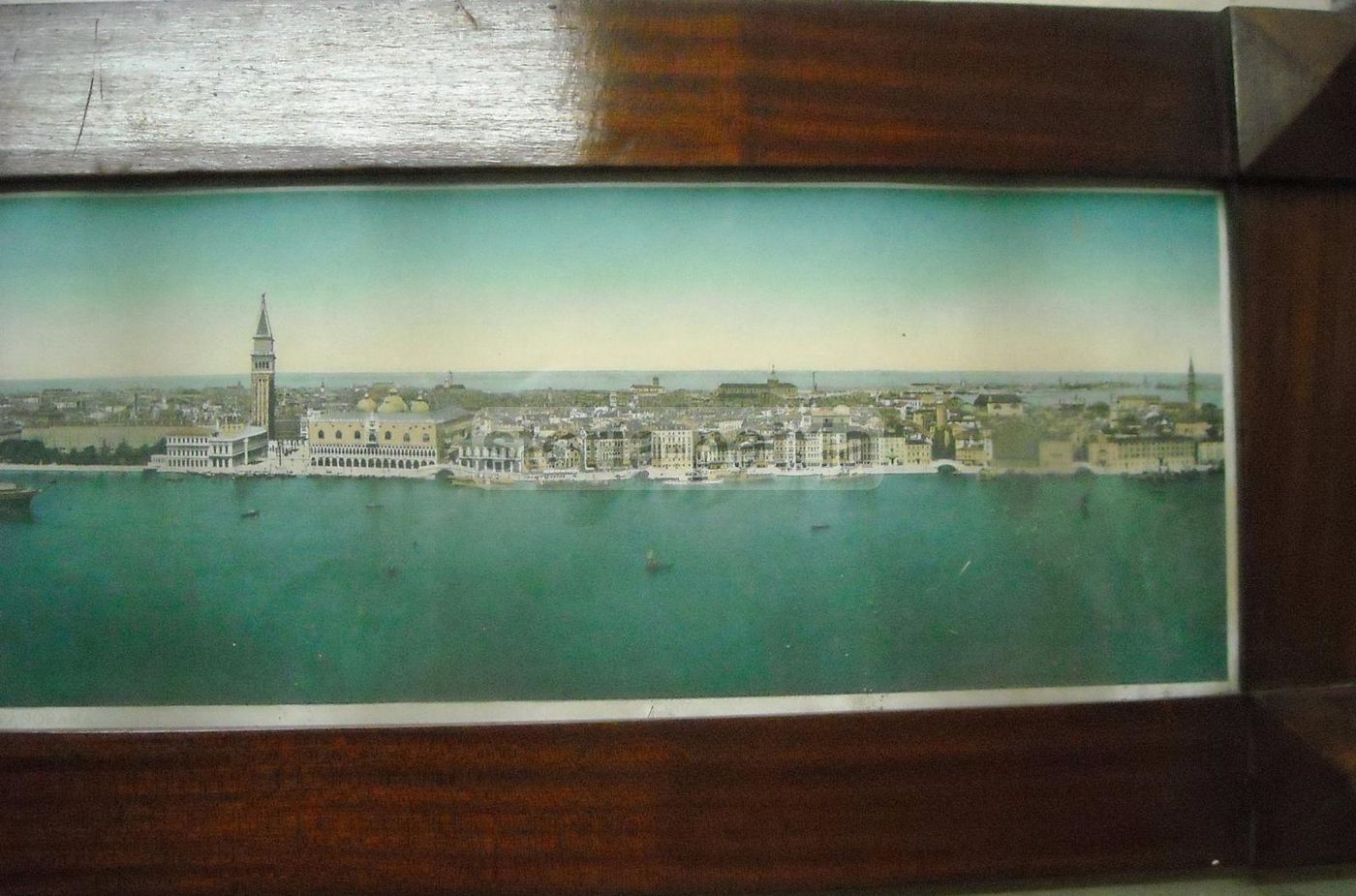 Stampa Panoramica Antica Di Venezia Anni '20 Con Cornice Originale