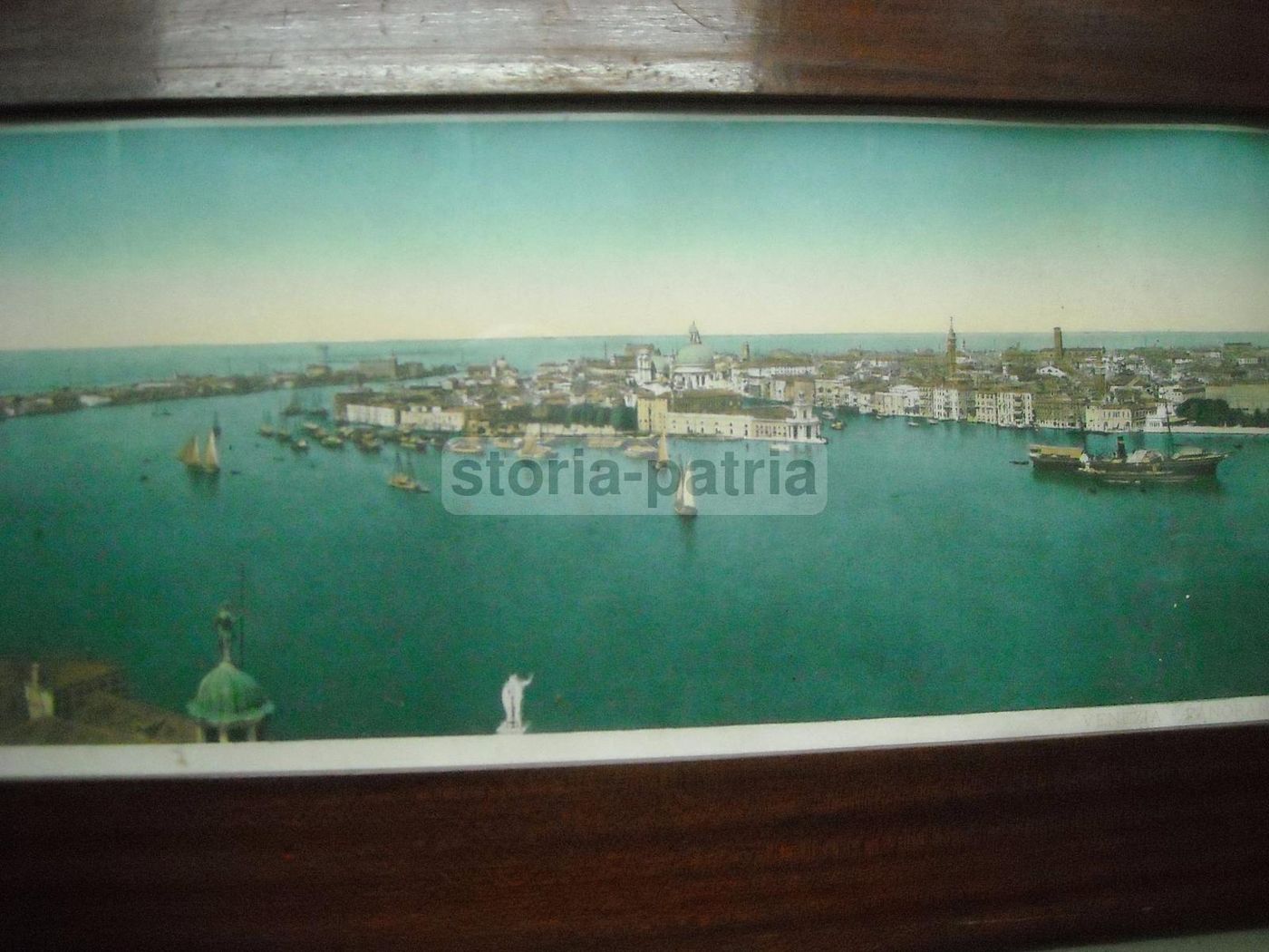 Stampa Panoramica Antica Di Venezia Anni '20 Con Cornice Originale