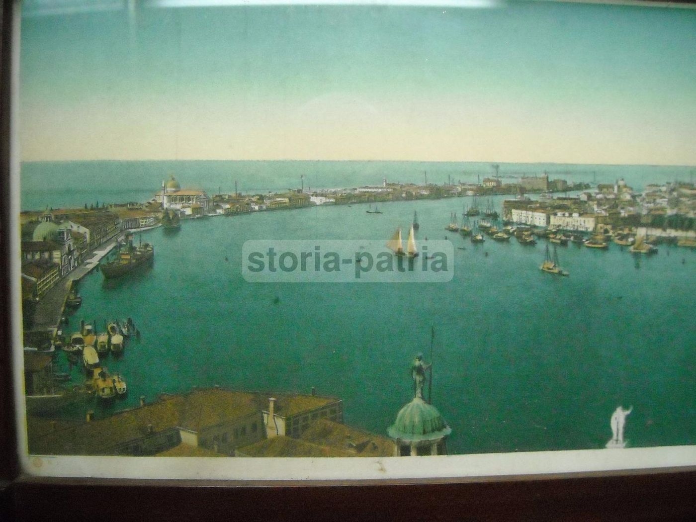 Stampa Panoramica Antica Di Venezia Anni '20 Con Cornice Originale