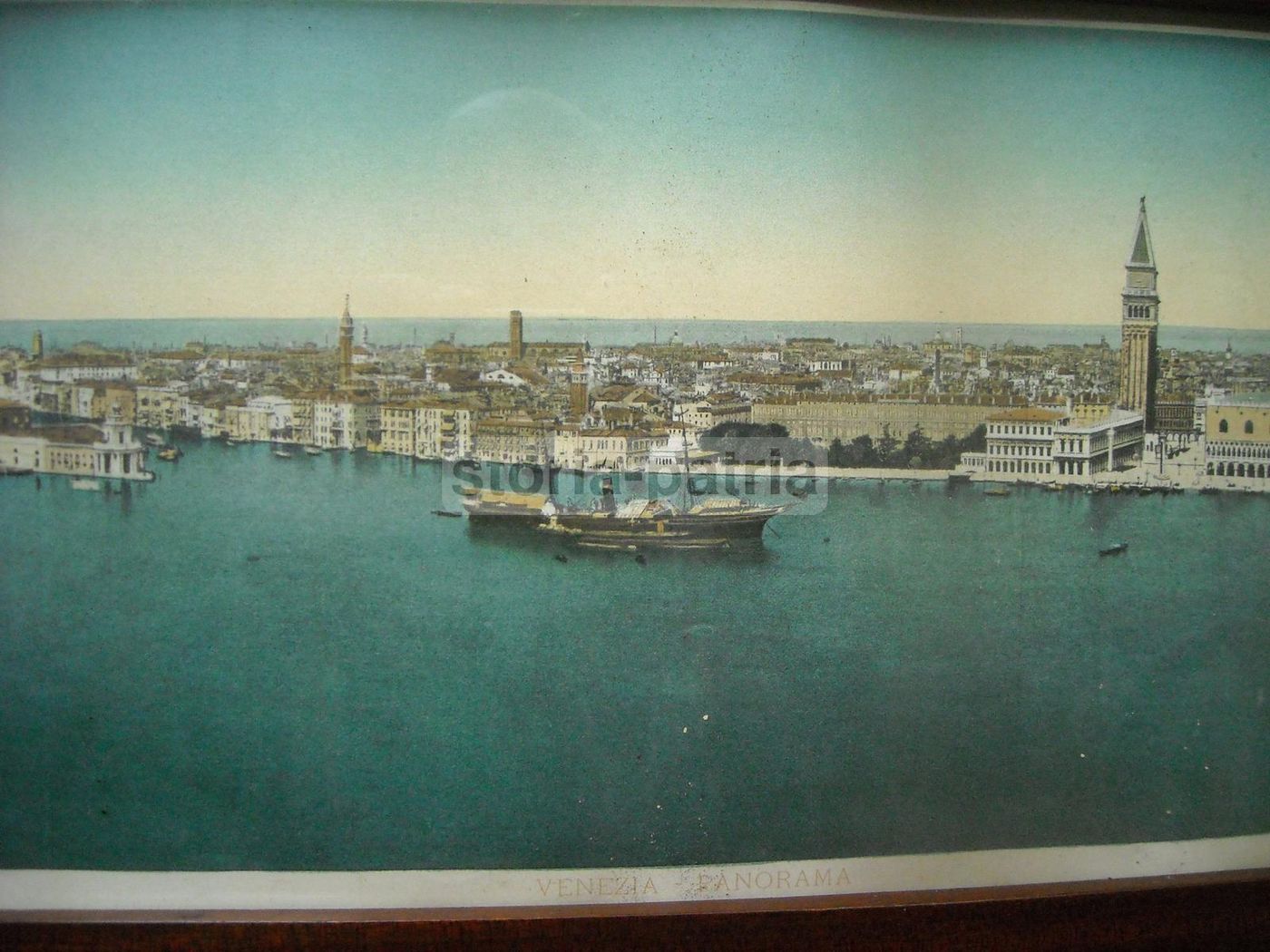 Stampa Panoramica Antica Di Venezia Anni '20 Con Cornice Originale