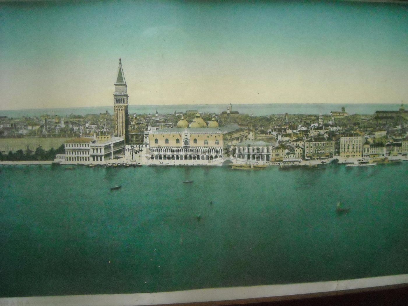 Stampa Panoramica Antica Di Venezia Anni '20 Con Cornice Originale