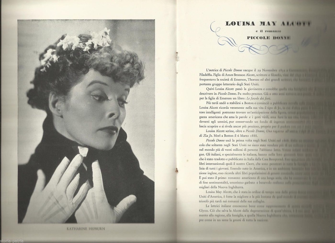 Piccole Donne, Libretto Pubblicitario RKO Katharine Hepburn, Venezia 1934