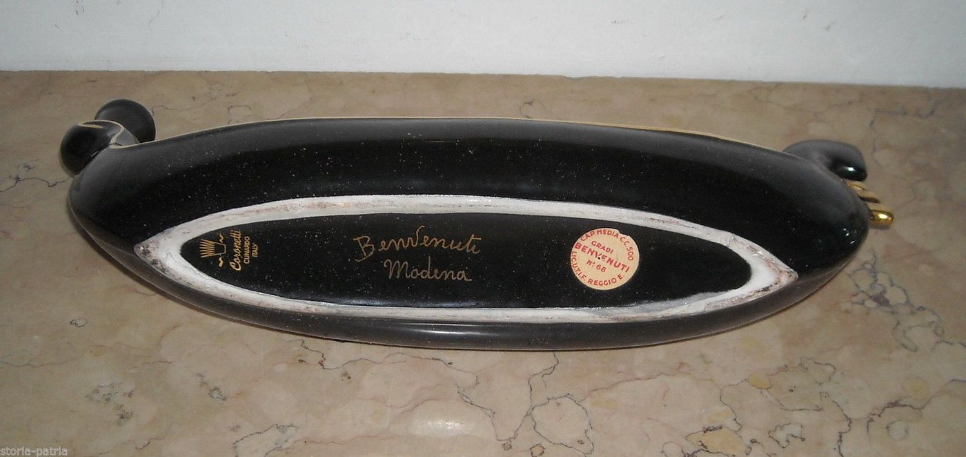 Bottiglia In Ceramica A Forma Di Gondola Veneziana Benvenuti, Modena
