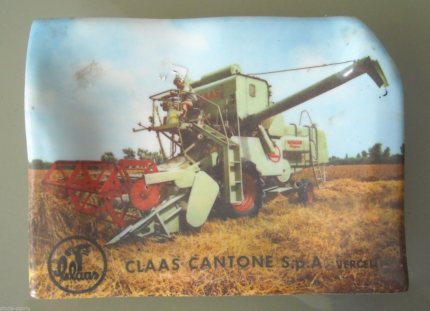 Vassoio Pubblicitario Claas Cantone Vercelli Anni 60 70