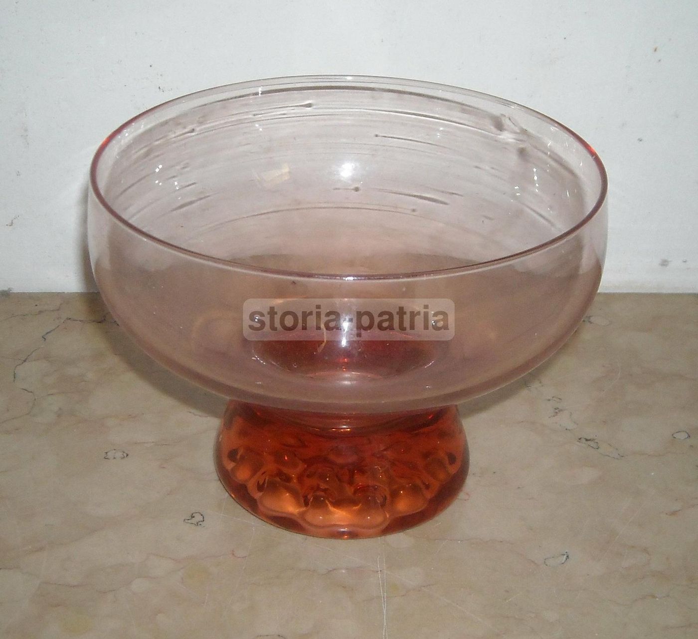 Set 5 Ciotole Vetro Rosa Anni '50 Per Gelato E Macedonia