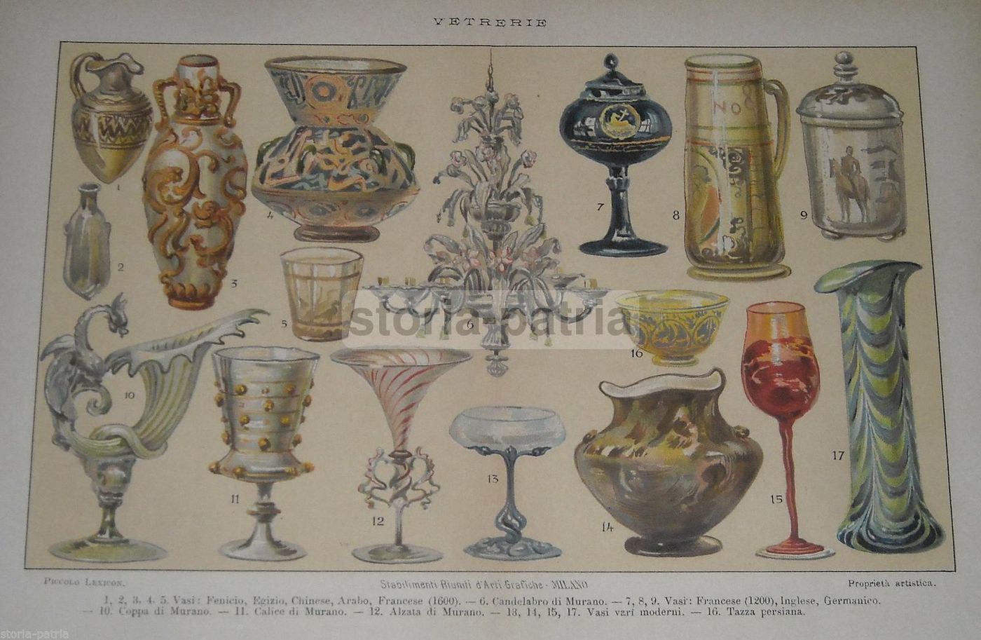 Stampa Antica Vetri Murano E Vetrerie Internazionali 1900