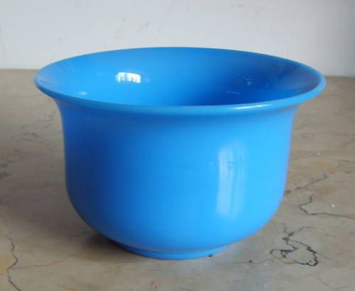 Vaso In Vetro Opaline Celeste, Inizio '900, Murano