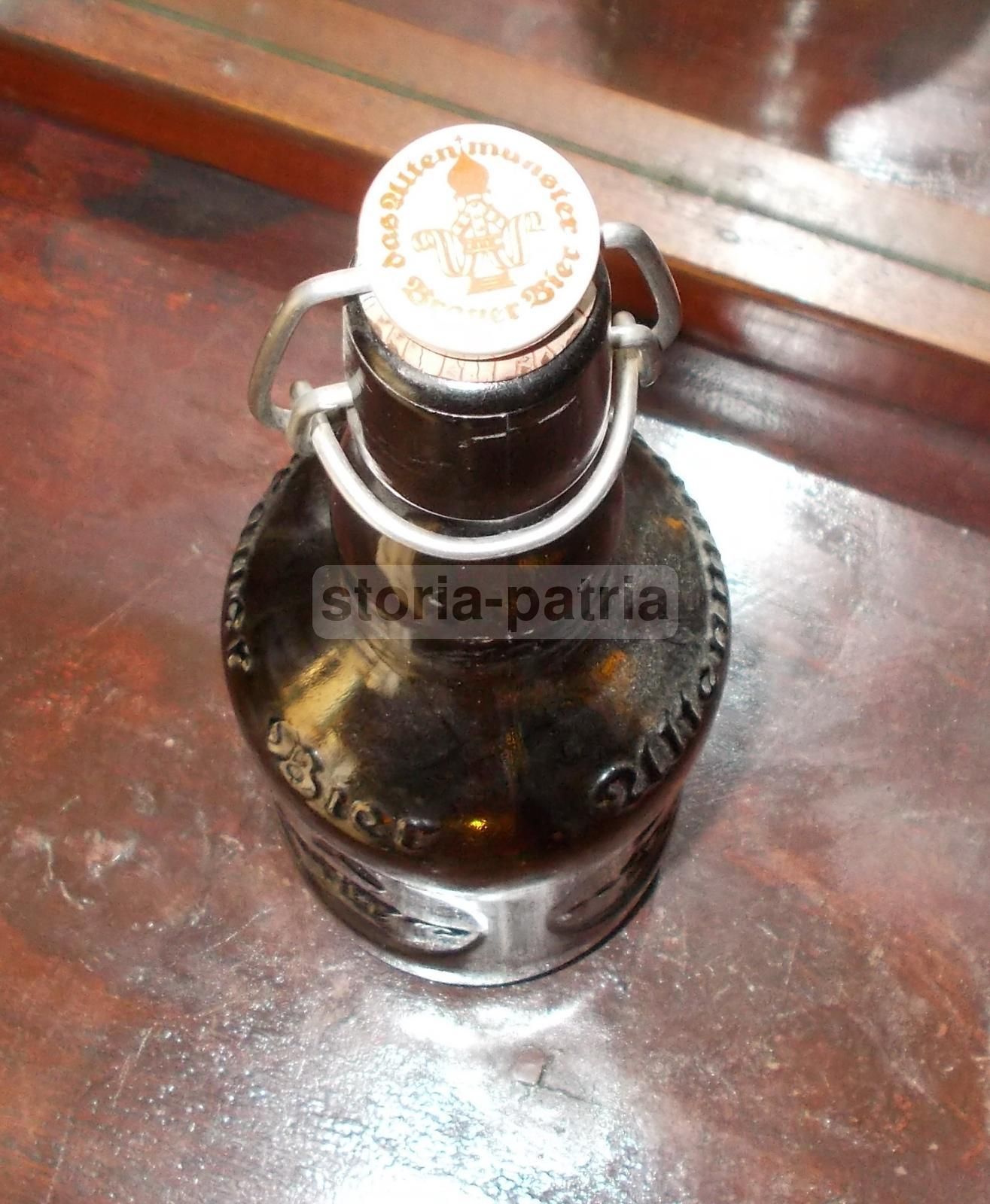 Bottiglia Birra Brauer Bier Vintage Con Tappo In Porcellana