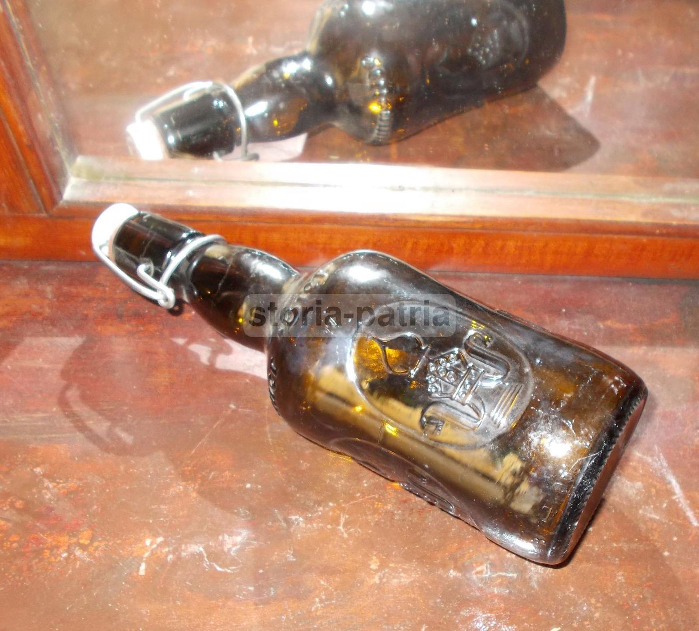 Bottiglia Birra Brauer Bier Vintage Con Tappo In Porcellana