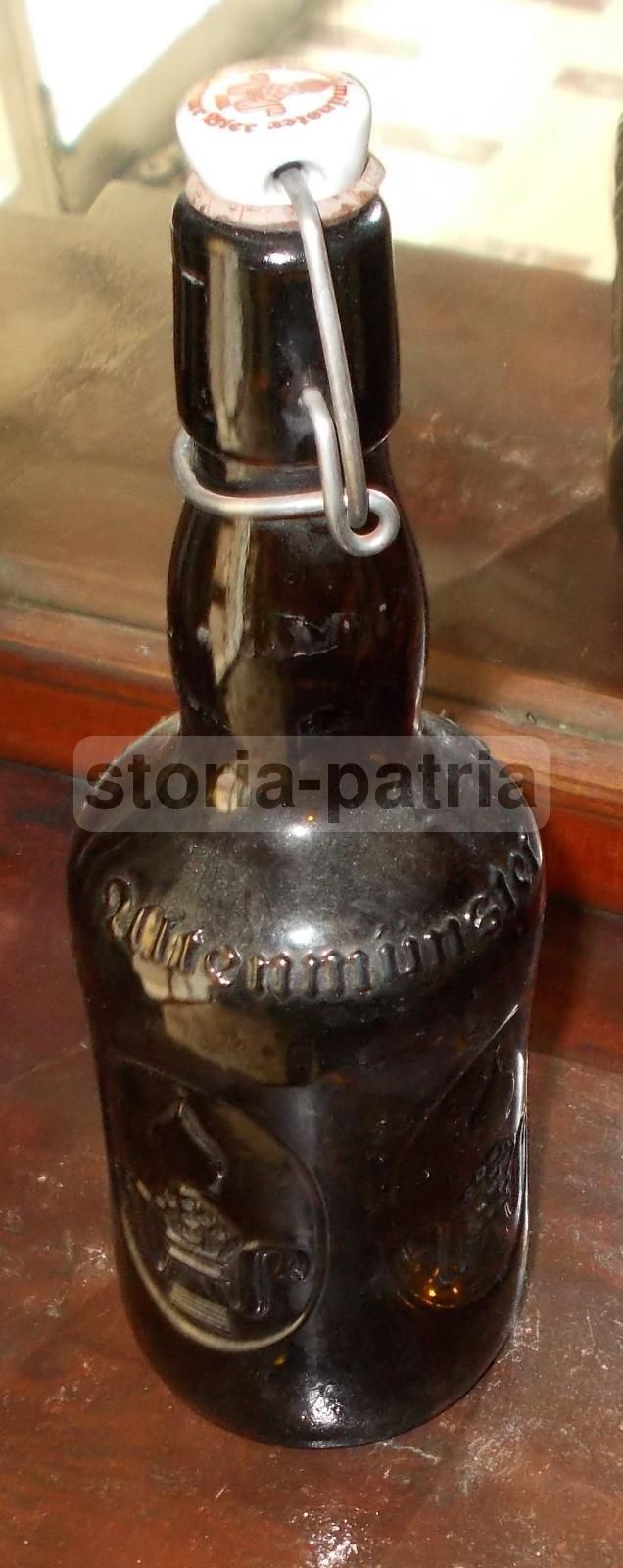 Bottiglia Birra Brauer Bier Vintage Con Tappo In Porcellana