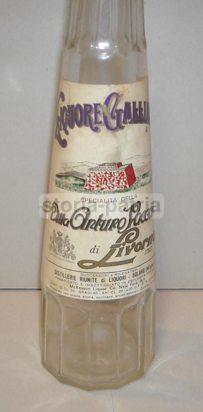 Bottiglia Pubblicitaria Liquore Galliano Vaccari, Livorno, Anni '60