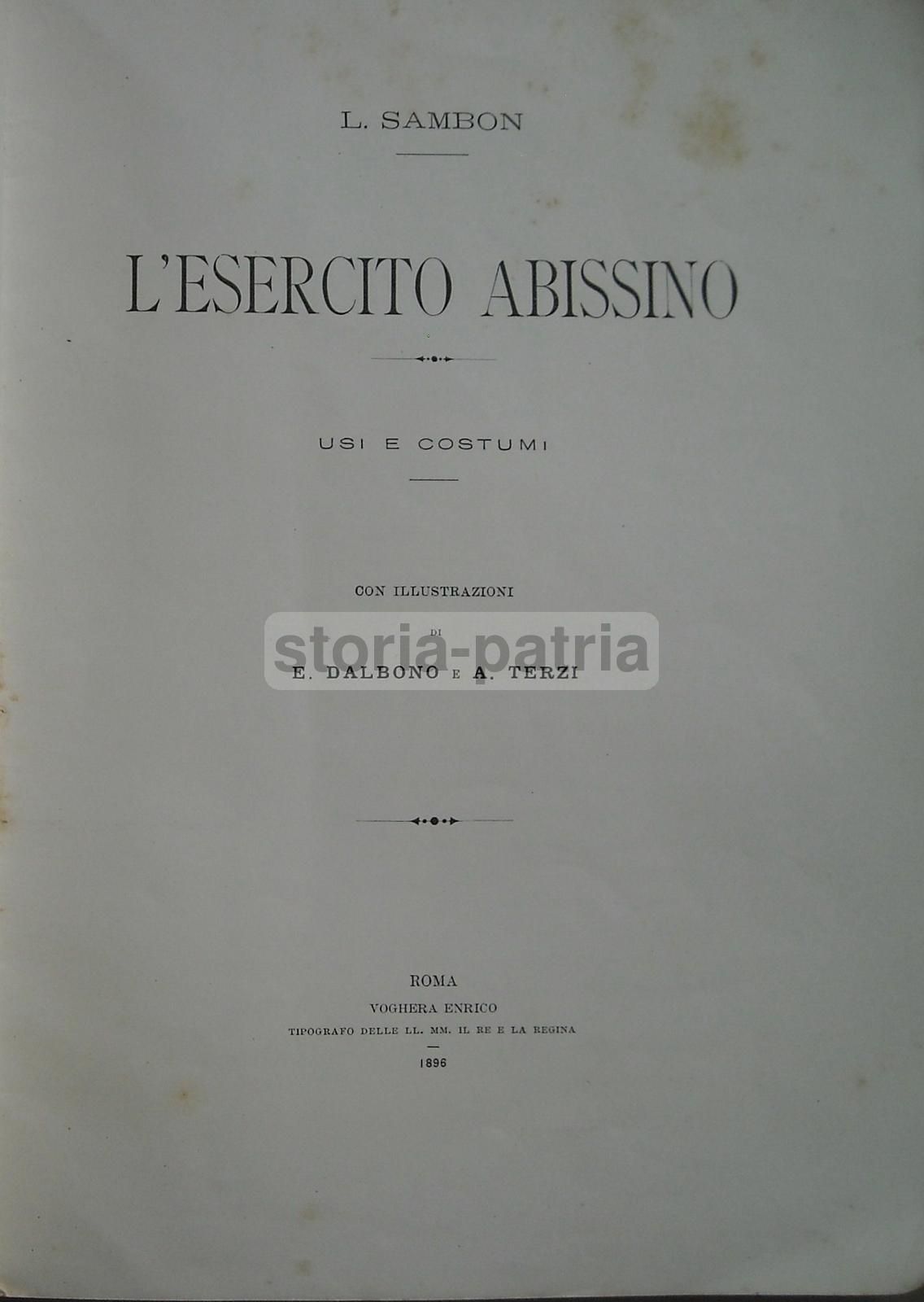L'Esercito Abissino (1896) Di L. Sambon   Illustrato Da Dalbono E Terzi