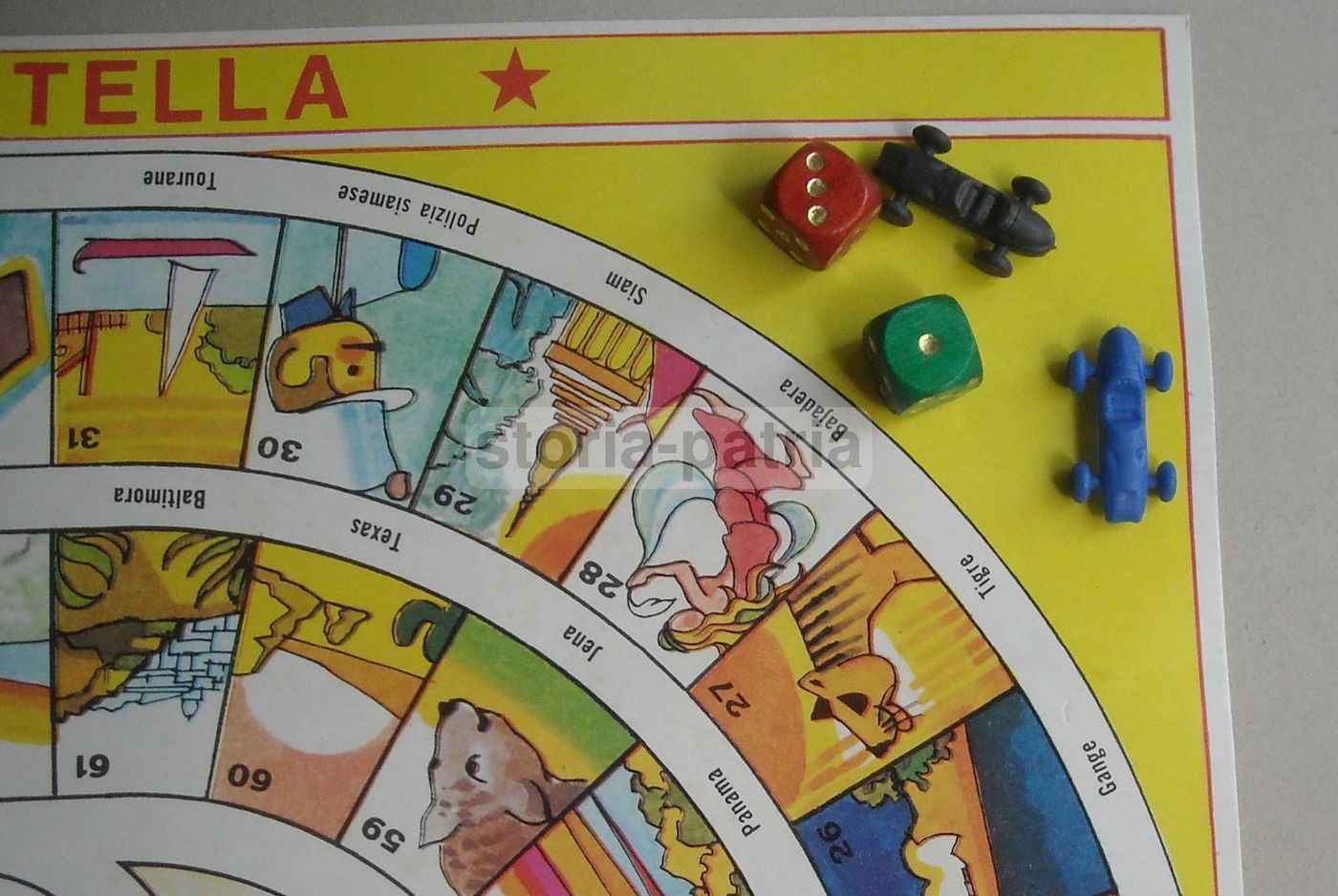 Gioco Giro Del Mondo Vintage Con Automobiline E Dadi Marca Stella