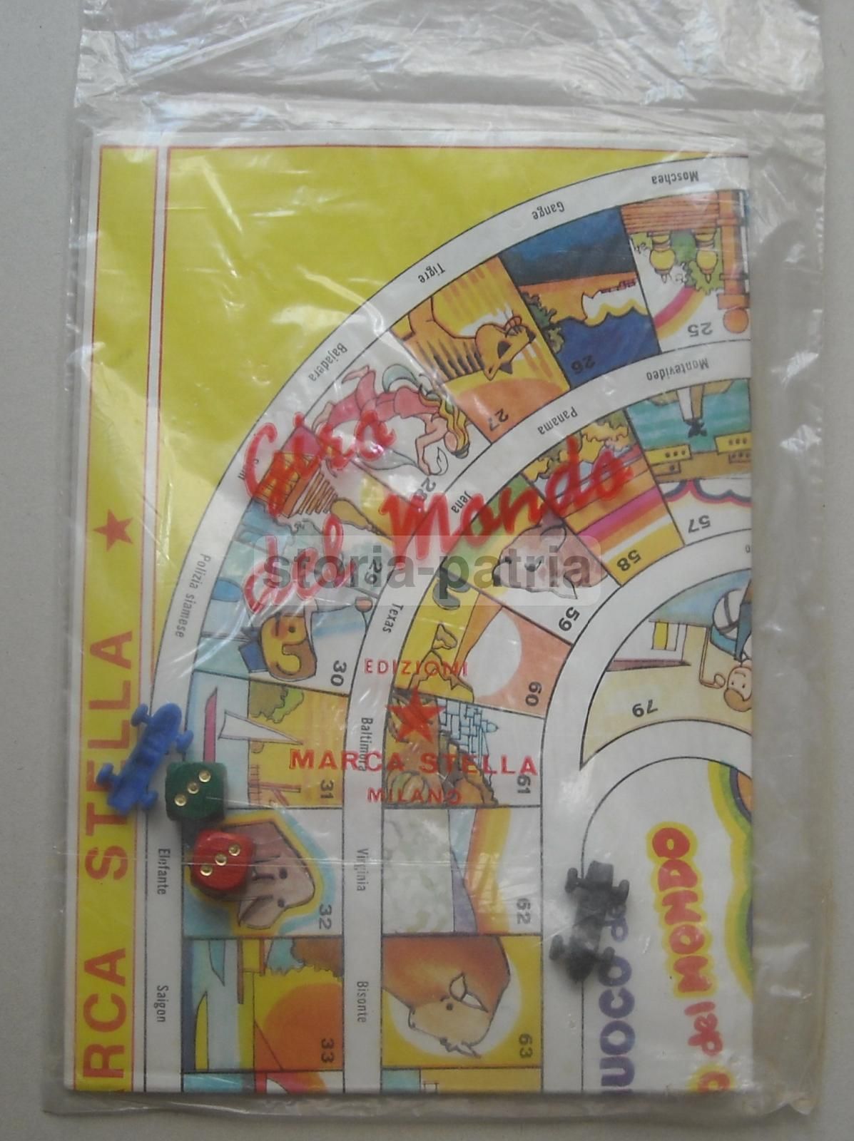 Gioco Giro Del Mondo Vintage Con Automobiline E Dadi Marca Stella