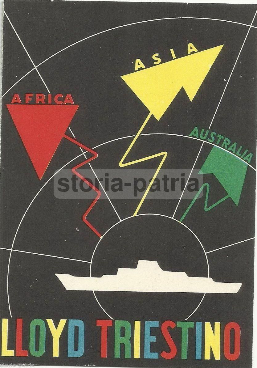 Lloyd Triestino Pubblicità Vintage Africa Asia Australia Anni '30