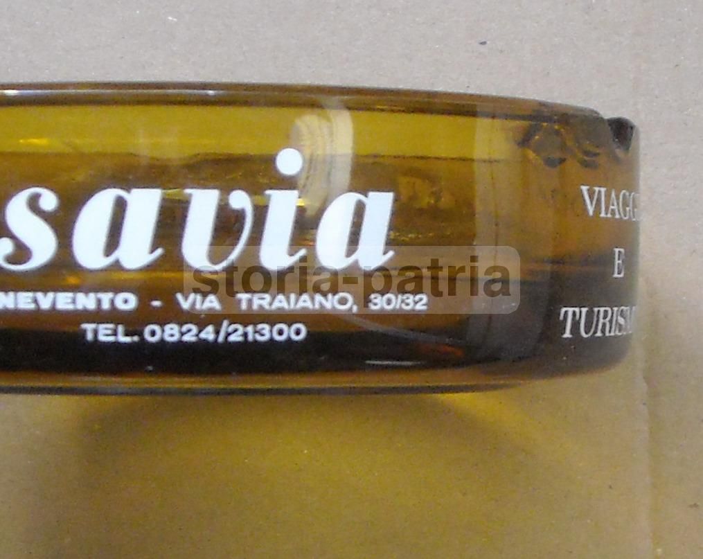 Posacenere Vintage In Vetro Pubblicitario Di Benevento, Anni '70