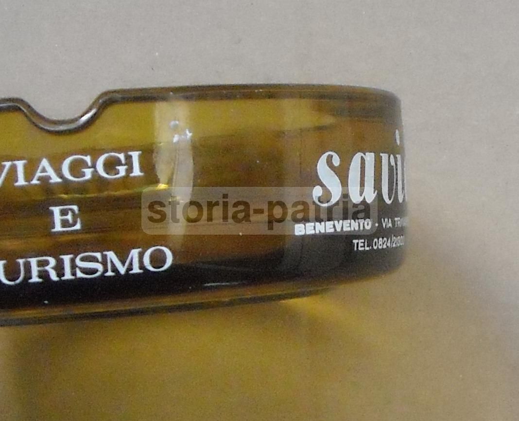 Posacenere Vintage In Vetro Pubblicitario Di Benevento, Anni '70