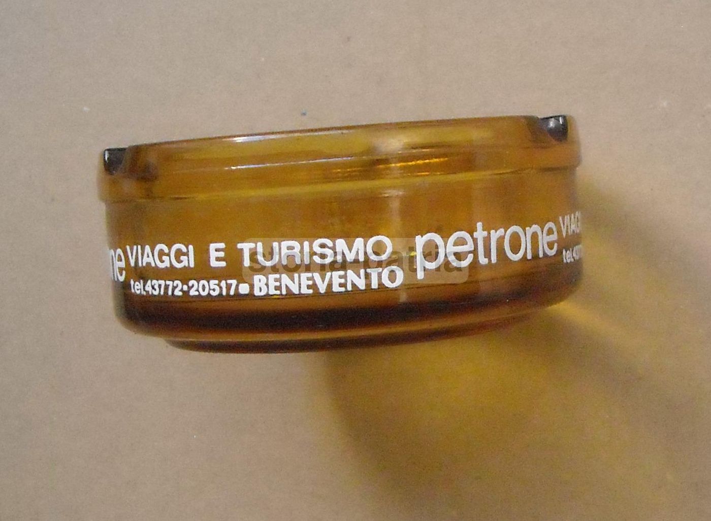 Posacenere Vetro Pubblicitario Petrone Benevento Anni '70