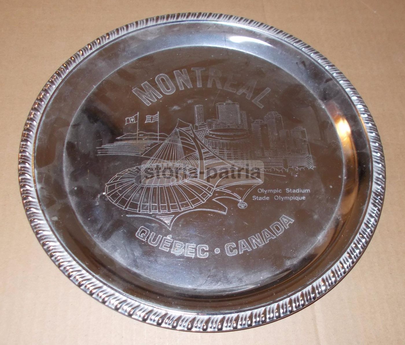 Vassoio Souvenir Montreal Quebec Stadio Olimpico Canada Anni 70