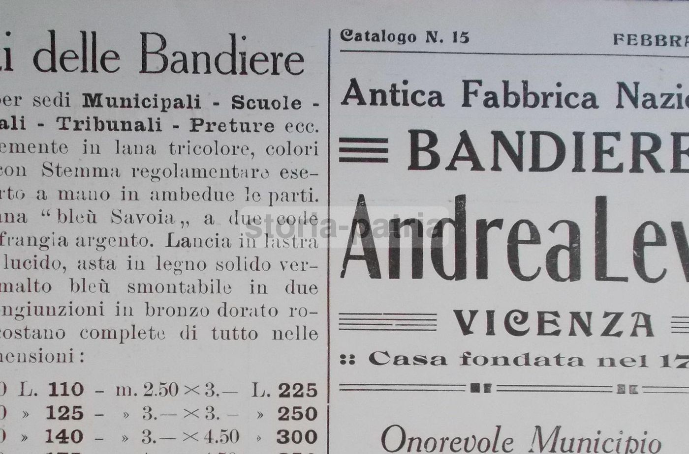 Catalogo Bandiere Ditta Levis Vicenza 1925 Araldica Militaria