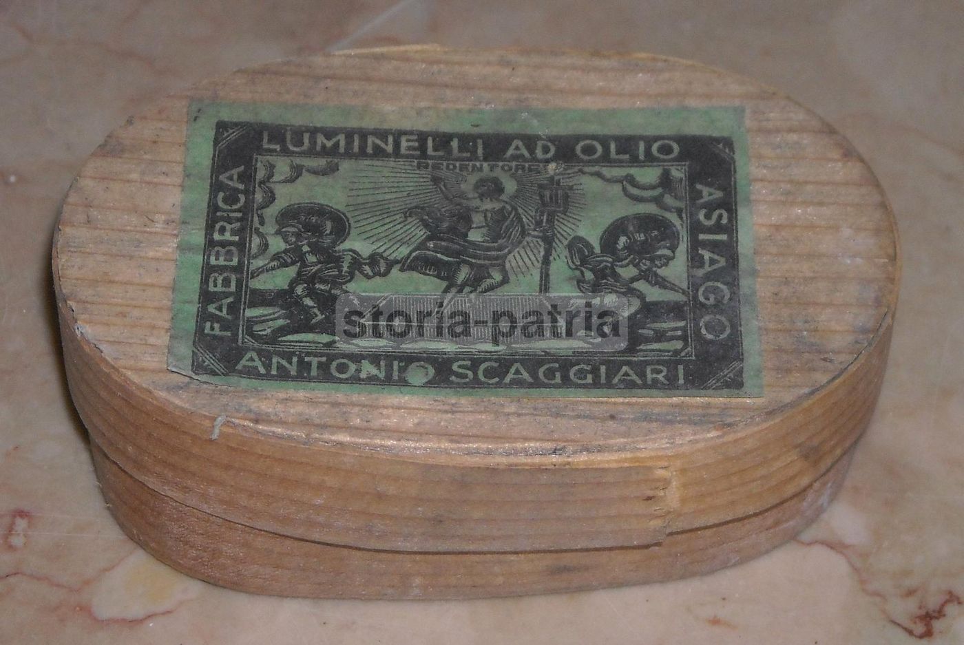 Scatola Pubblicitaria Luminelli Antonio Scaggiari Asiago, Fine '800